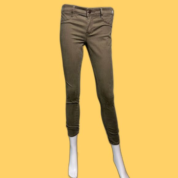 Hollister Army Olive Green High Rise Super Skinny Jegging Jeans Pants size 5 - Picture 1 of 11